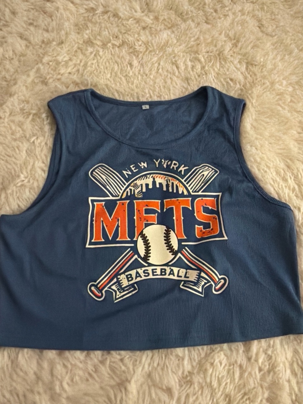 New York Mets Blue Crop Top Tank